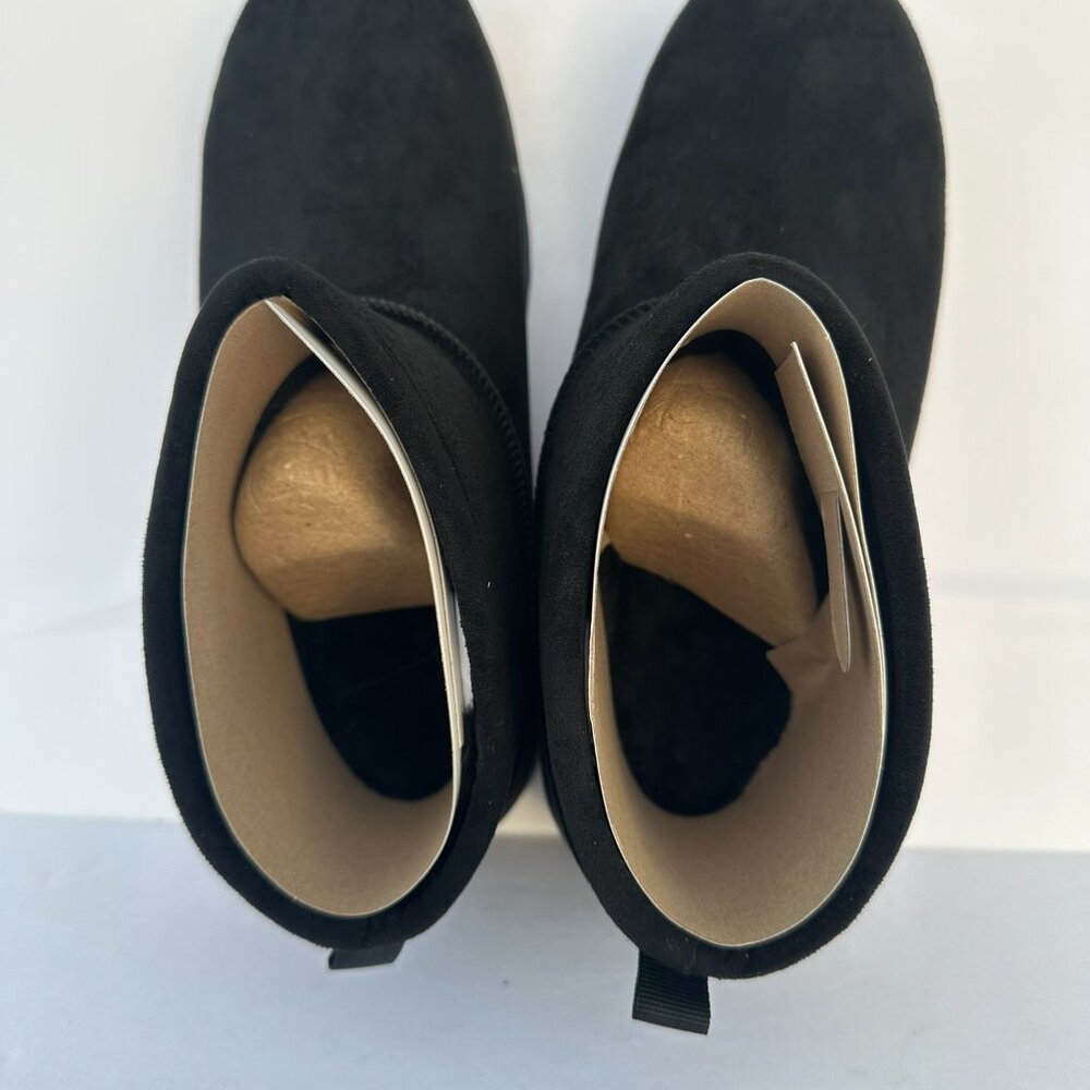 SO Lupita Women's Cozy Black Cozy Mini Boots Size 9 - Picture 7 of 7